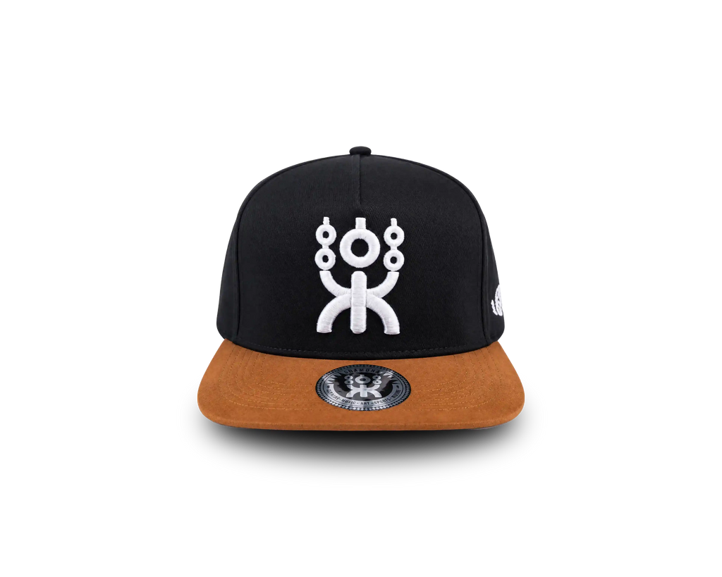 BLACK/BROWN URBAN SNAPBACK WHITE LOGO