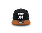 BLACK/BROWN URBAN SNAPBACK WHITE LOGO