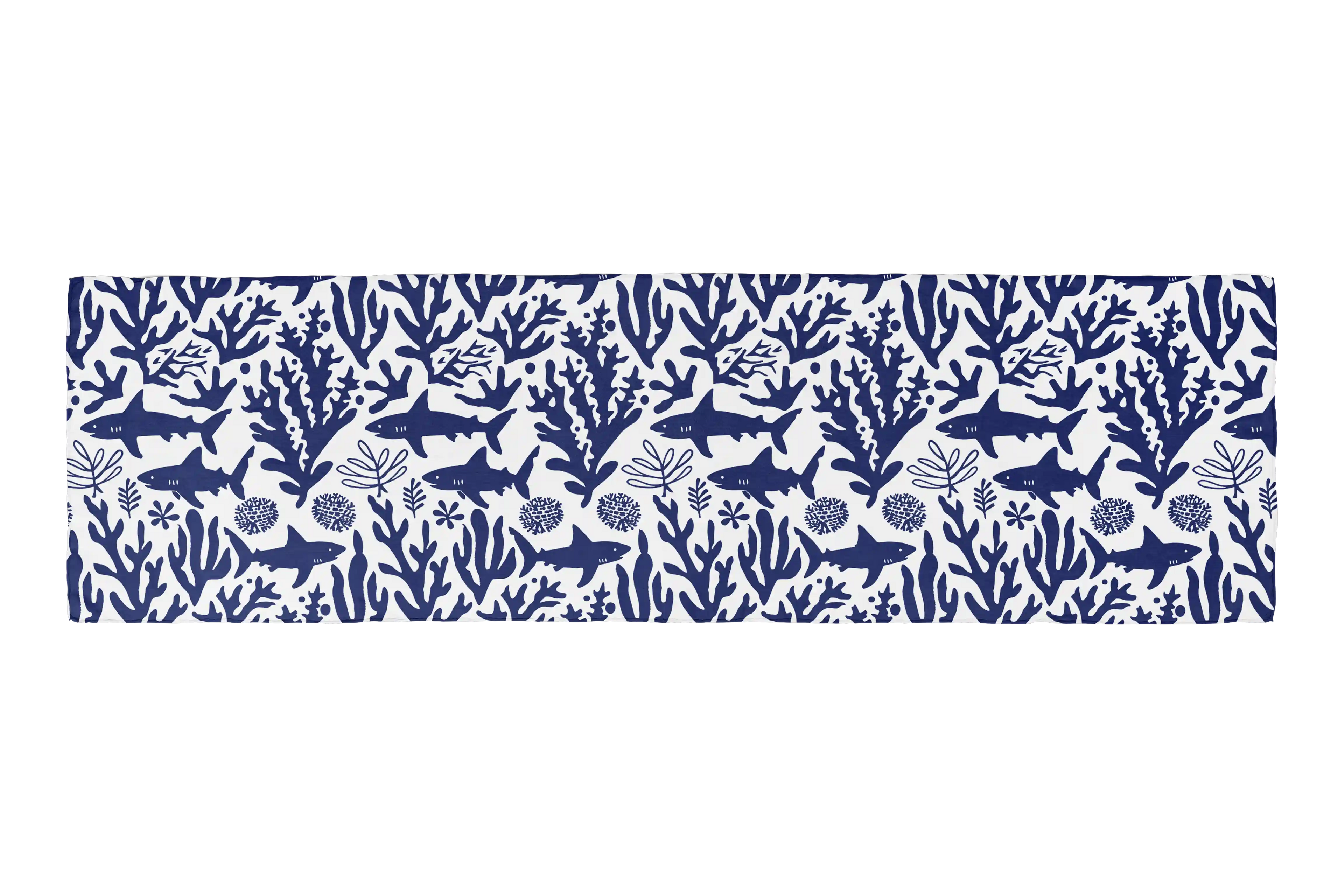 BLUE SHARKS&CORALS HO SCARF 150X48
