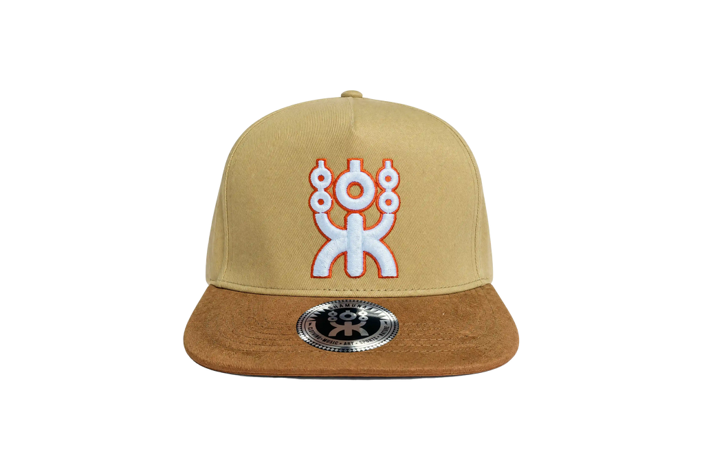 BROWN URBAN SNAPBACK  WHITE/ORANGE LOGO