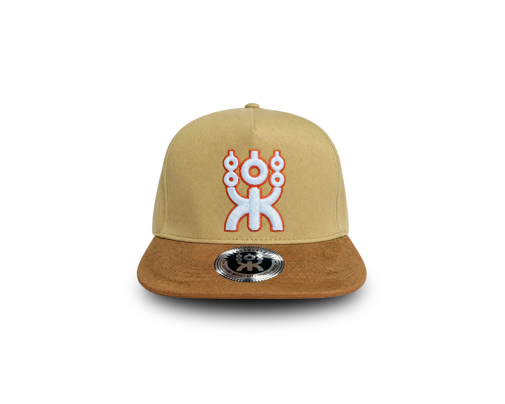 BROWN URBAN SNAPBACK  WHITE/ORANGE LOGO
