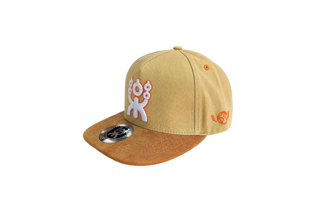 BROWN URBAN SNAPBACK  WHITE/ORANGE LOGO