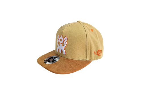 BROWN URBAN SNAPBACK  WHITE/ORANGE LOGO