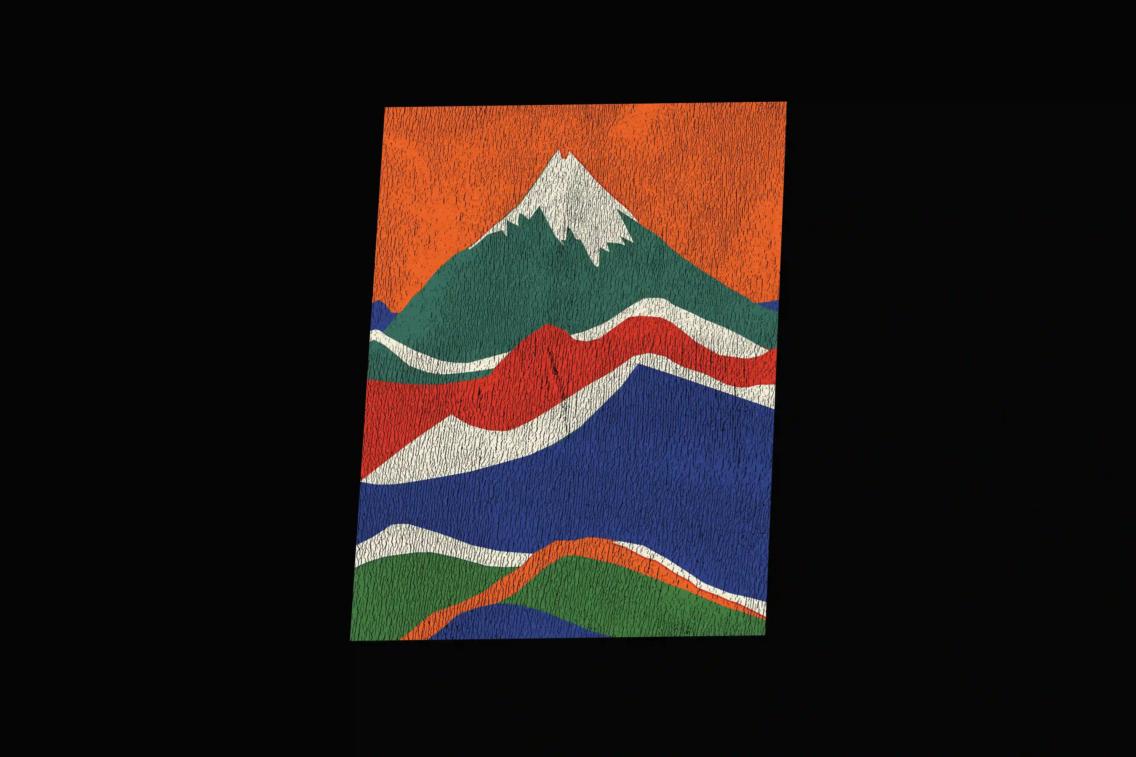 COLORS MOUNTAINS - BLACK T-SHIRT
