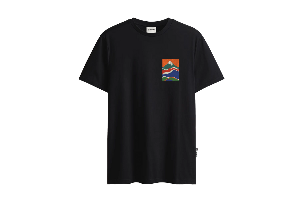 COLORS MOUNTAINS - BLACK T-SHIRT