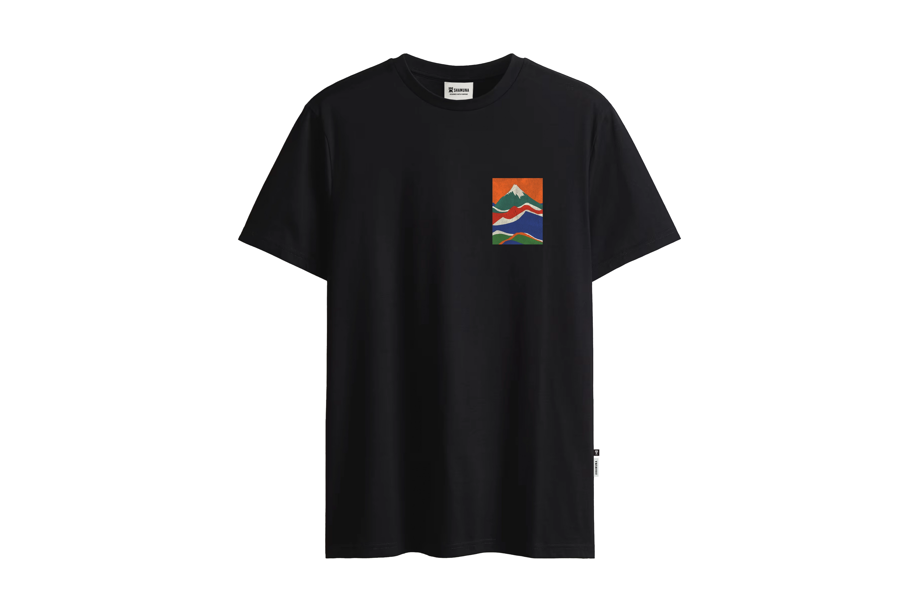 COLORS MOUNTAINS - BLACK T-SHIRT