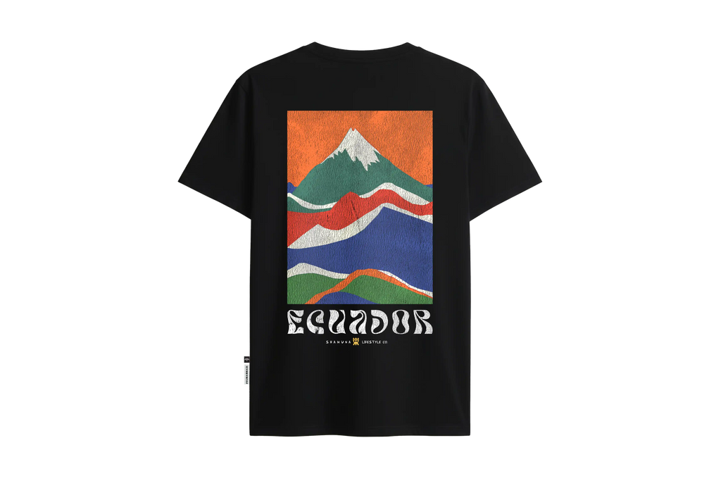 COLORS MOUNTAINS - BLACK T-SHIRT