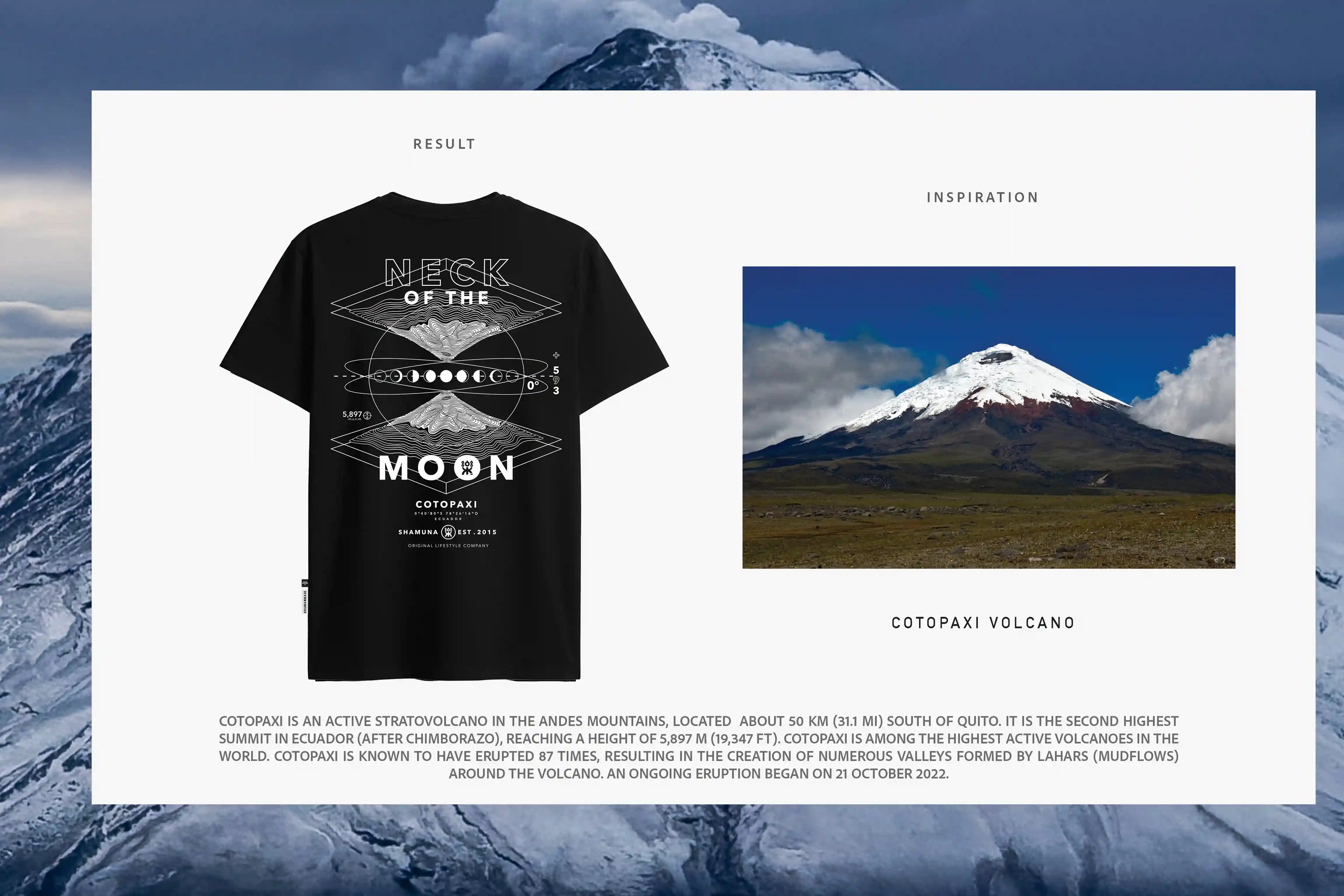 COTOPAXI TOPOGRAPHIC - BLACK T SHIRT