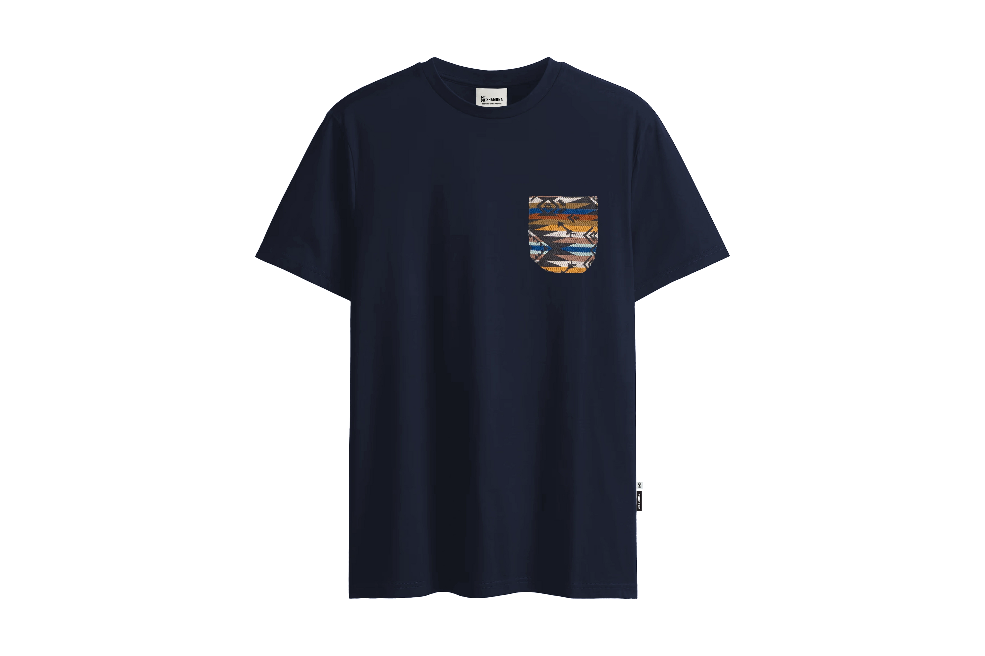 ETHNIC POCKET BLUE T-SHIRT 01