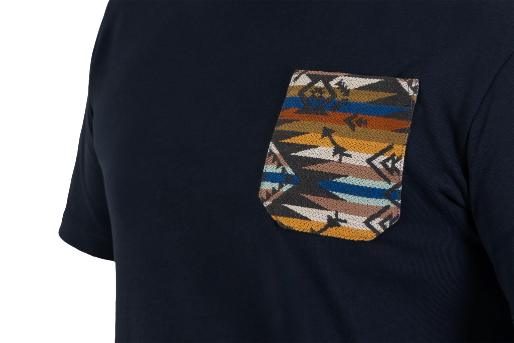 ETHNIC POCKET BLUE T-SHIRT 01