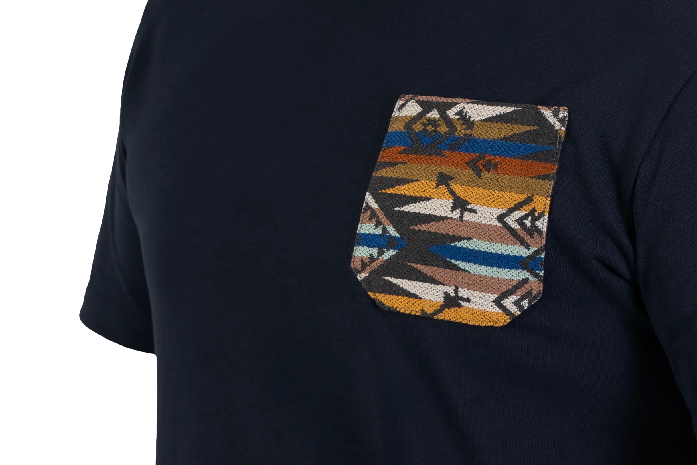 ETHNIC POCKET BLUE T-SHIRT 01
