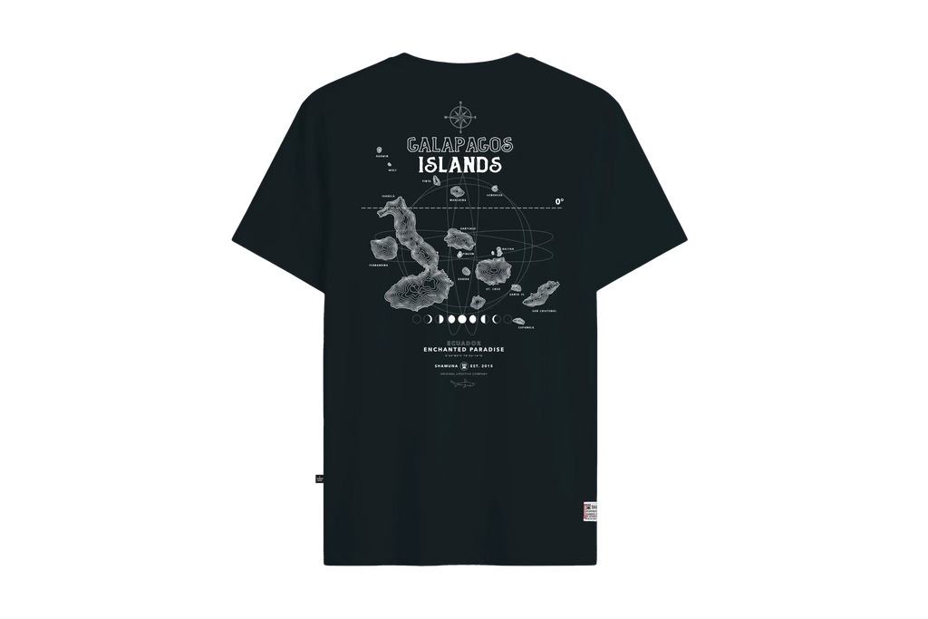 GALAPAGOS TOPO MAP BLUE T-SHIRT