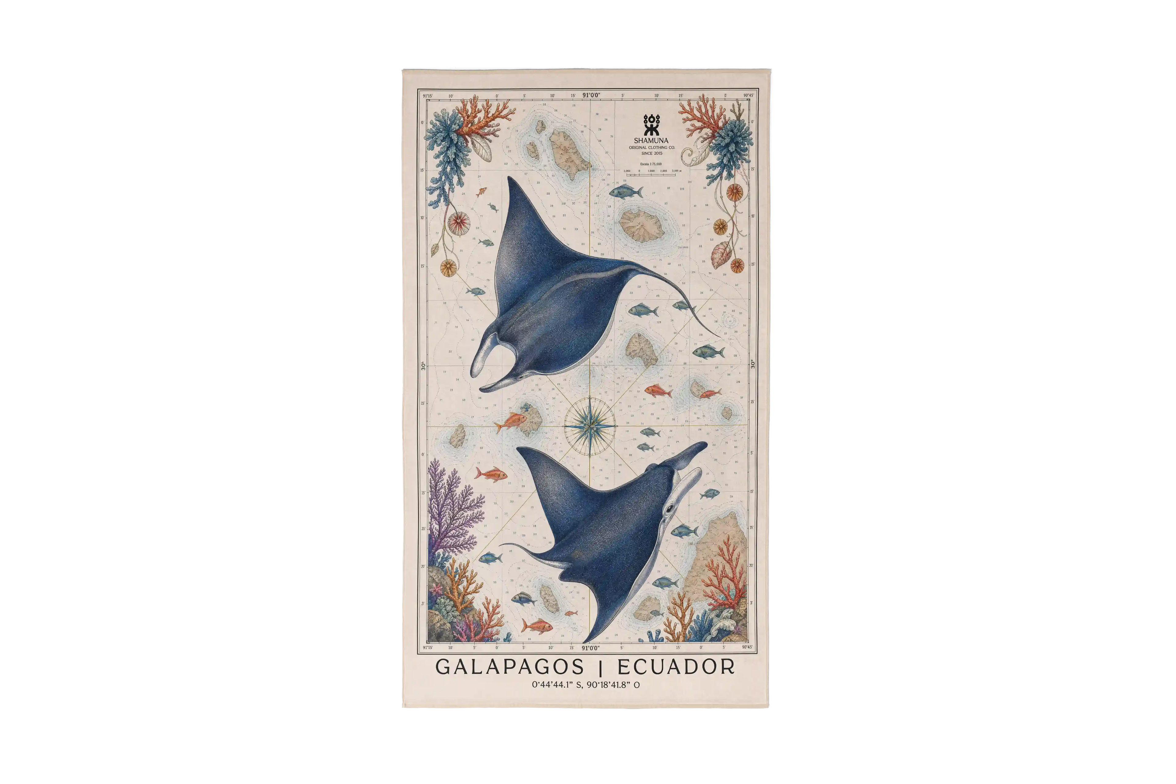 GLP TOWEL MANTA RAYS MAP