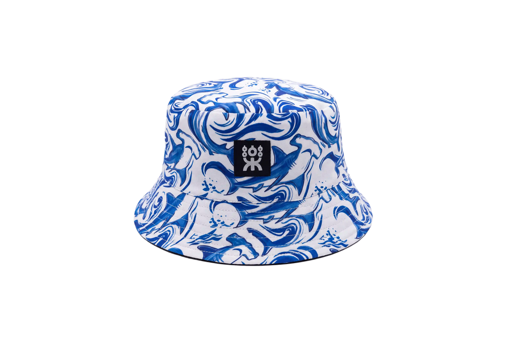 HAMMERHEAD SHARK REVERSIBLE BUCKETHAT PRINT&BLUE