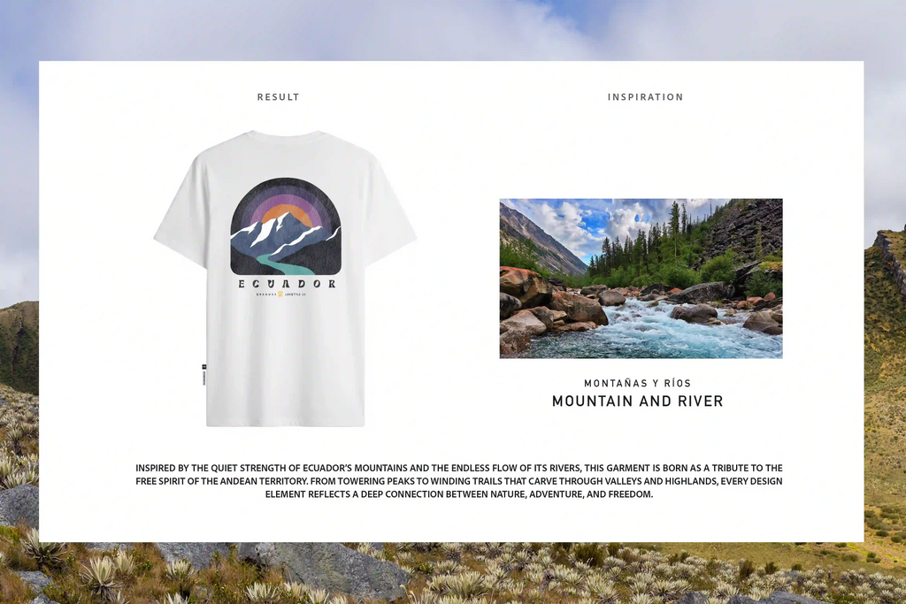 MOUNTAIN & RIVER COLORS - RAW T-SHIRT