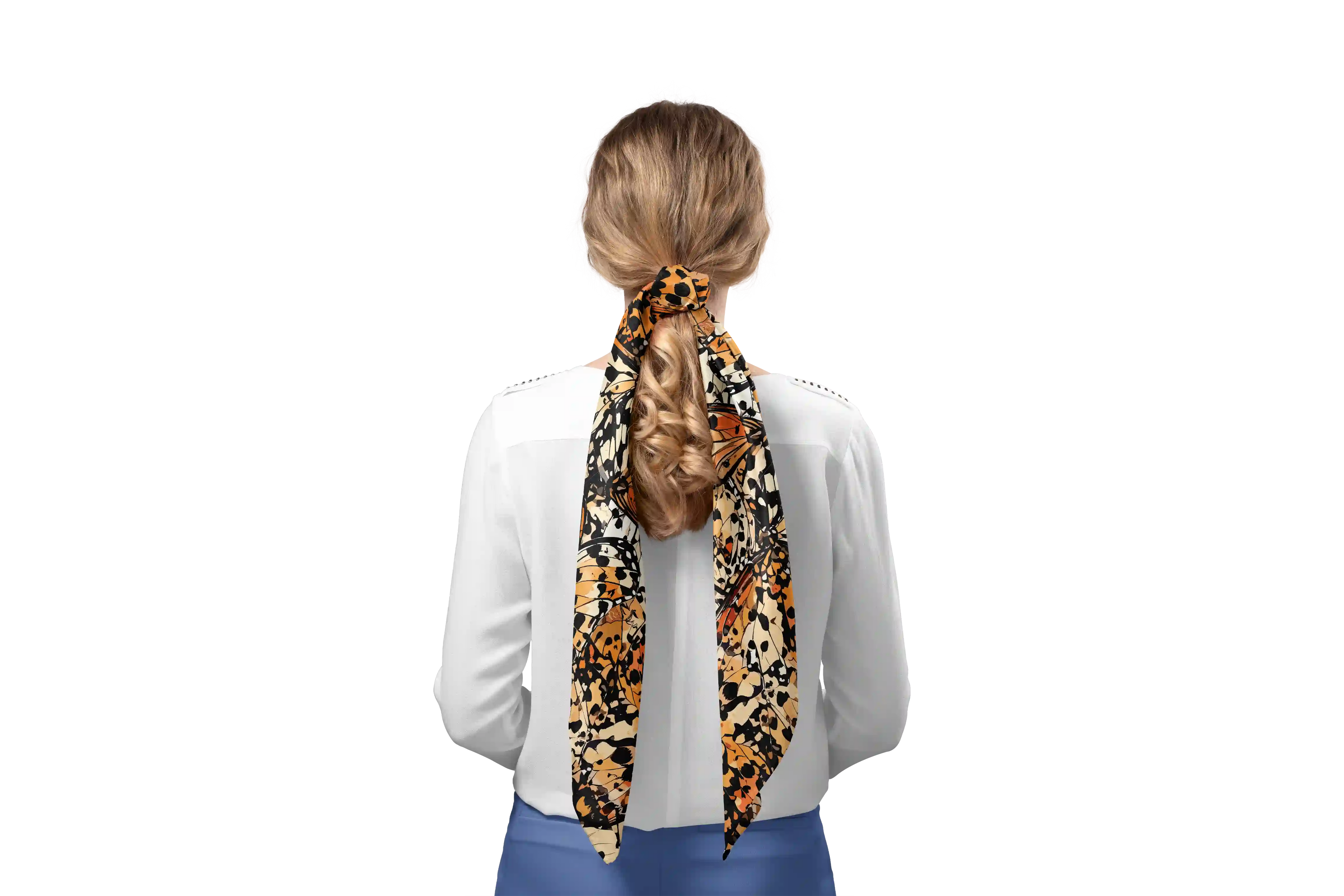 ORANGE BUTTERFLY HO SCARF 150X48