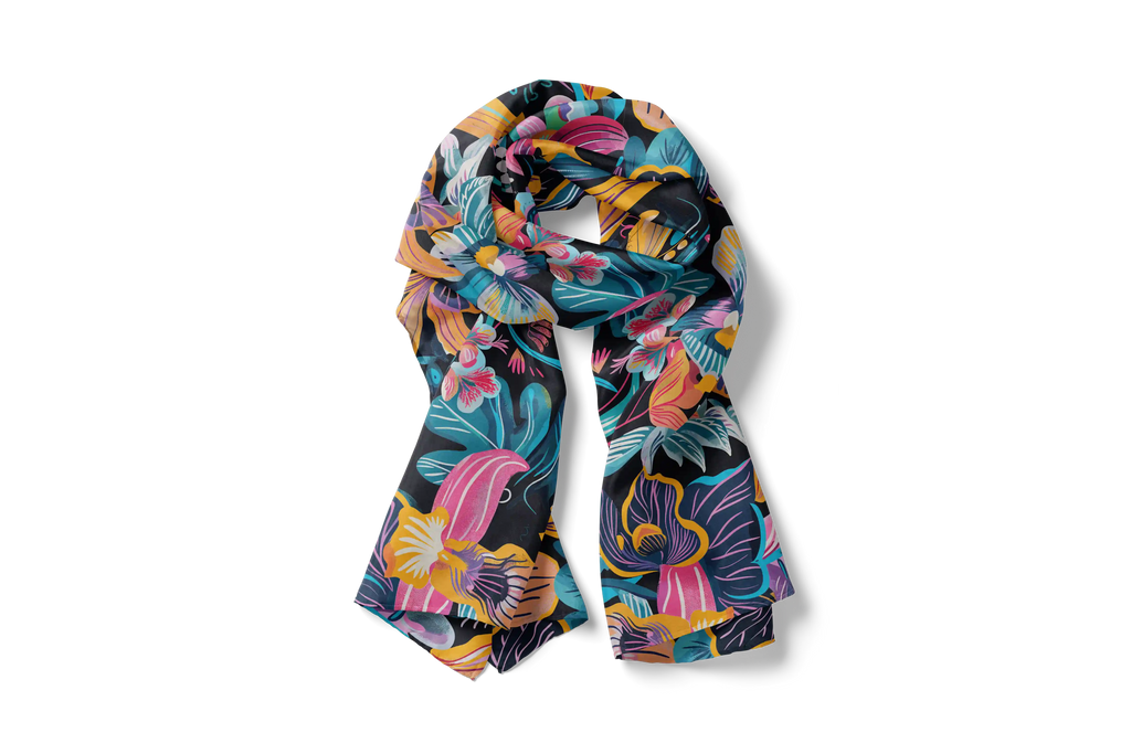 PSYCHEDELIC ORCHIDS HO SCARF 150X48