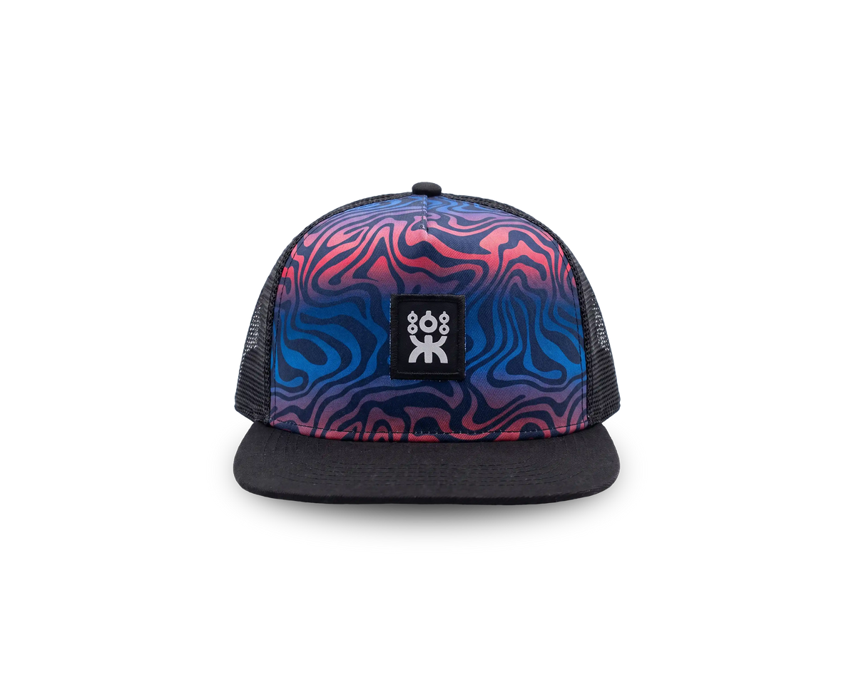SHAMUNA FLAT TRUCKER BLACK SUMI RED&BLUE