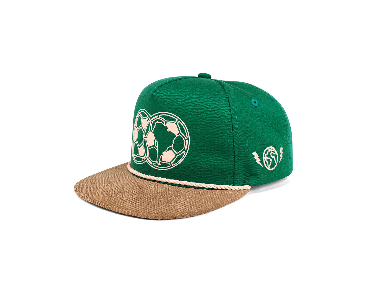 SHAMUNA SNAPBACK FOOTBALL WORLD GREEN&CAMEL