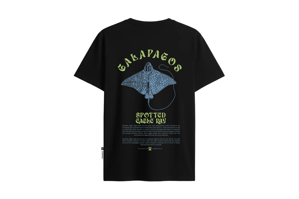 SPOOTED EAGLE RAY BLACK T-SHIRT