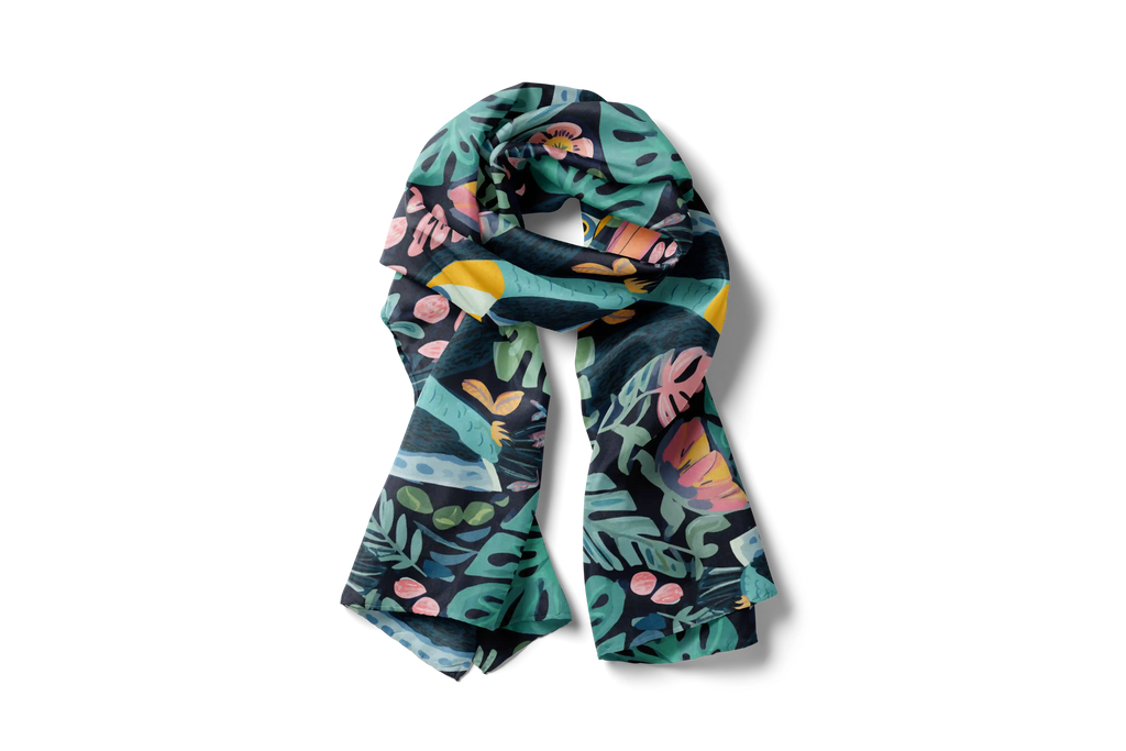 TUCAN LEAFES HO SCARF 150X48
