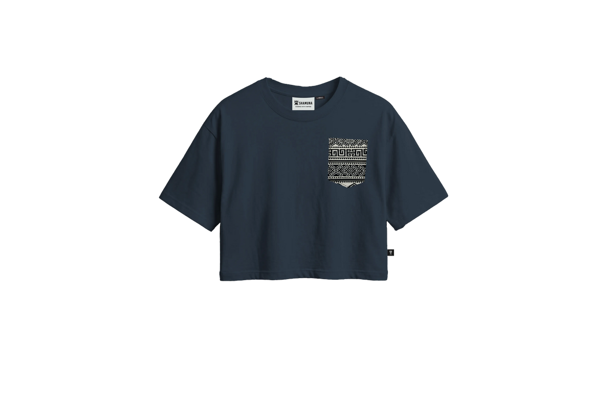 W ETHNIC POCKET JUTA NAVY T-SHIRT