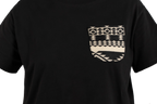 W ETHNIC POCKET BLACK T-SHIRT 01