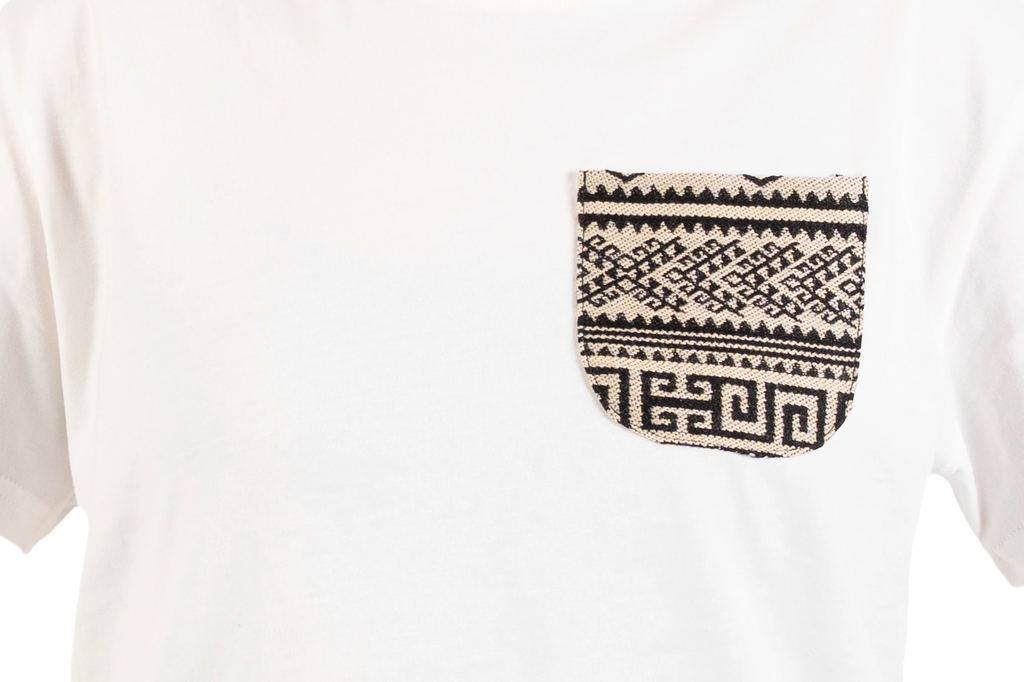 W ETHNIC POCKET RAW T-SHIRT 01