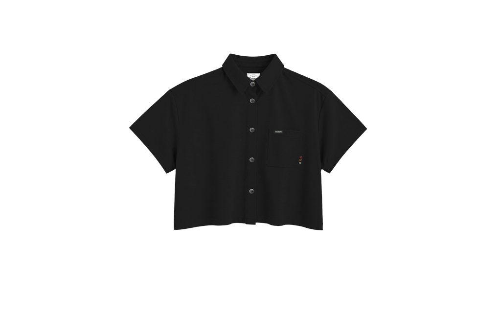 W MANGLAR SHIRT CROP MC BLACK