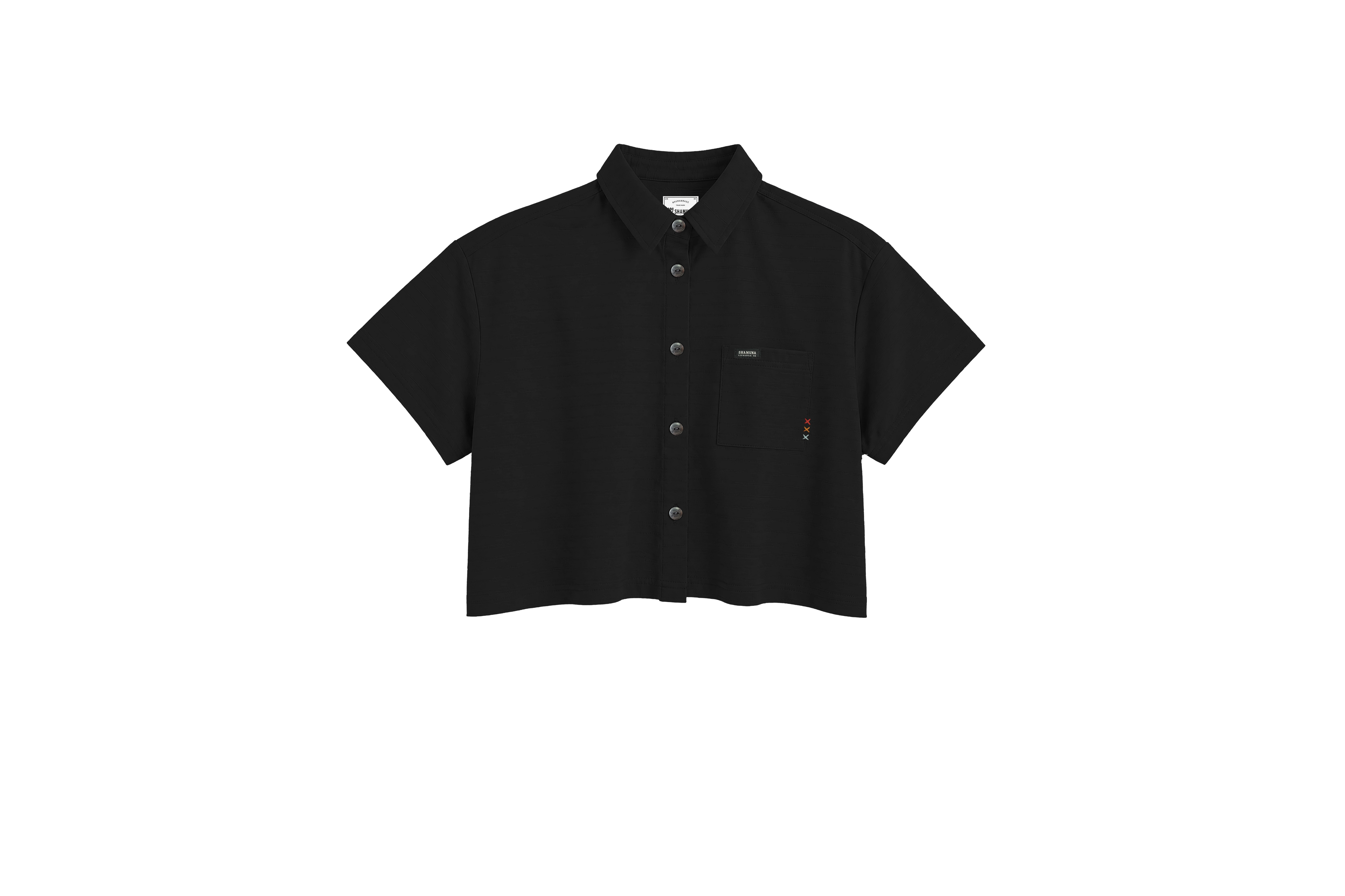 W MANGLAR SHIRT CROP MC BLACK
