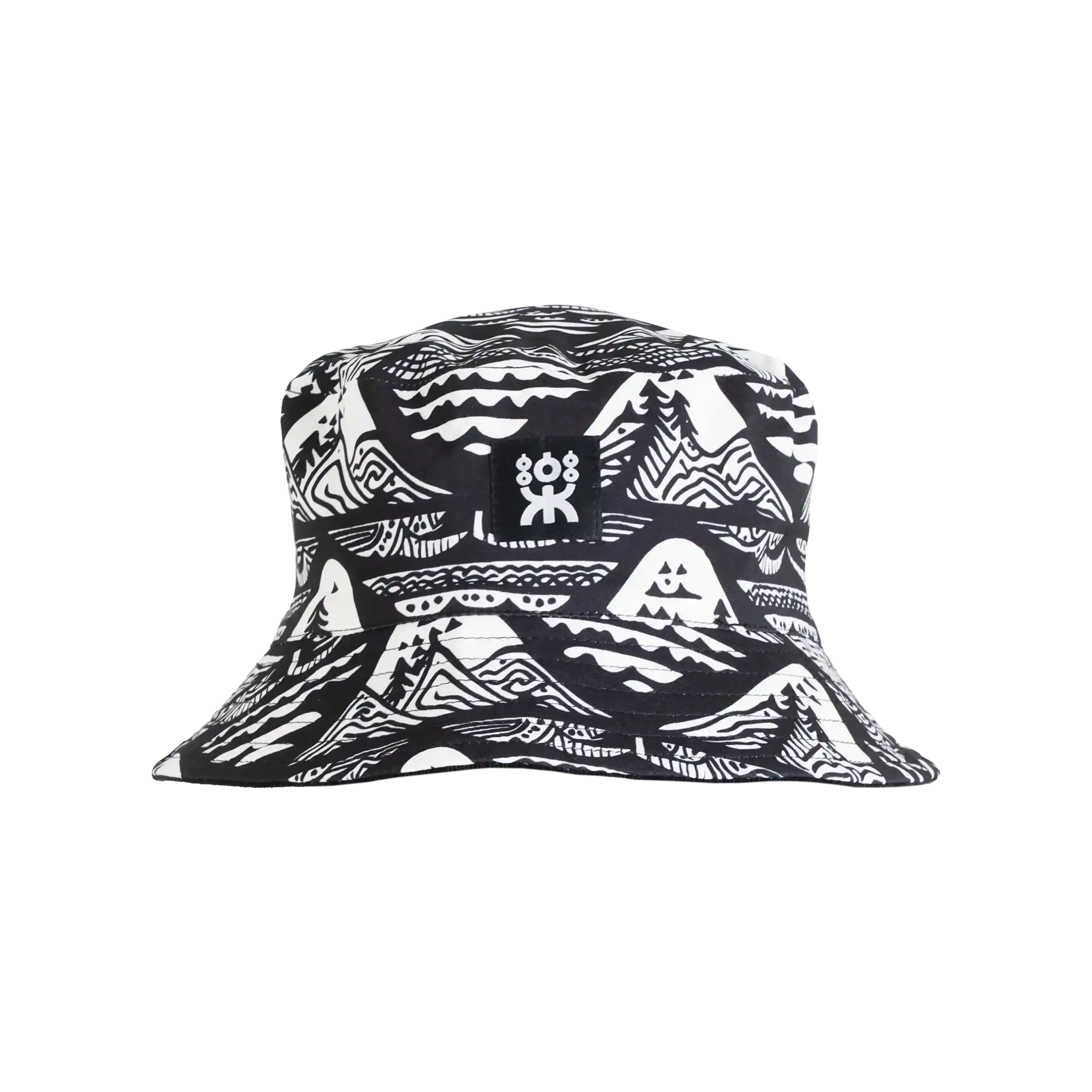 B&W MOUNTAINS REVERSIBLE BUCKETHAT BLACK