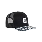 FLAT TRUCKER BLACK FLOWERS BRIM