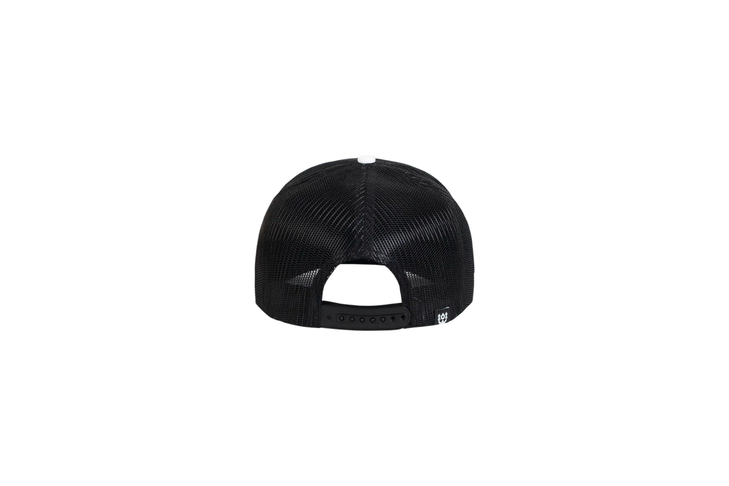 FLAT TRUCKER BLACK FLOWERS BRIM