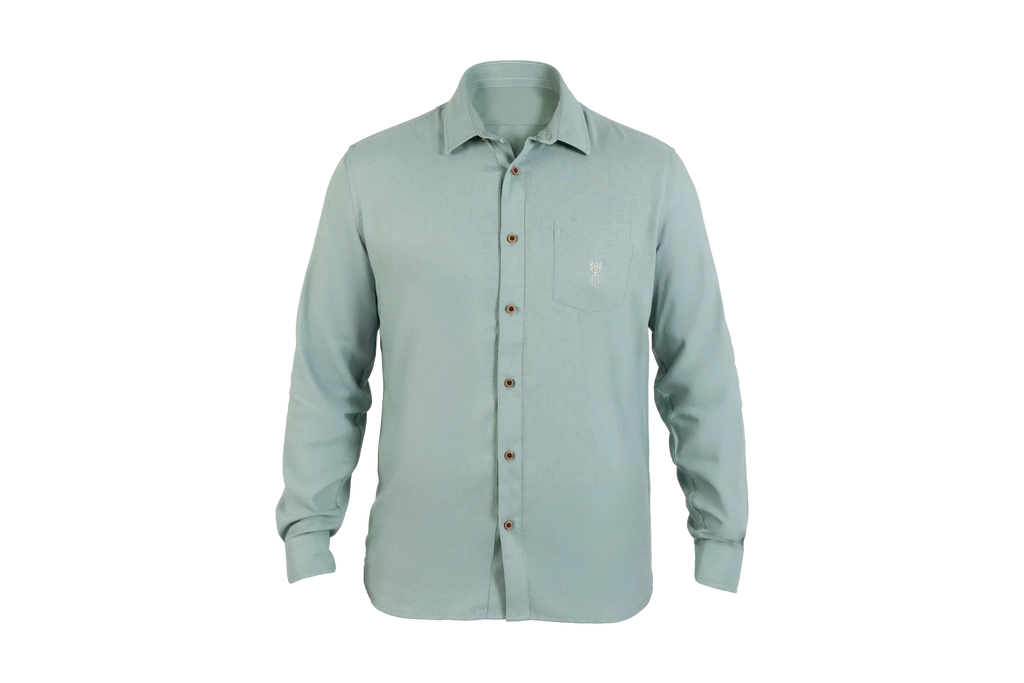 PINZON SHIRT ML AQUA