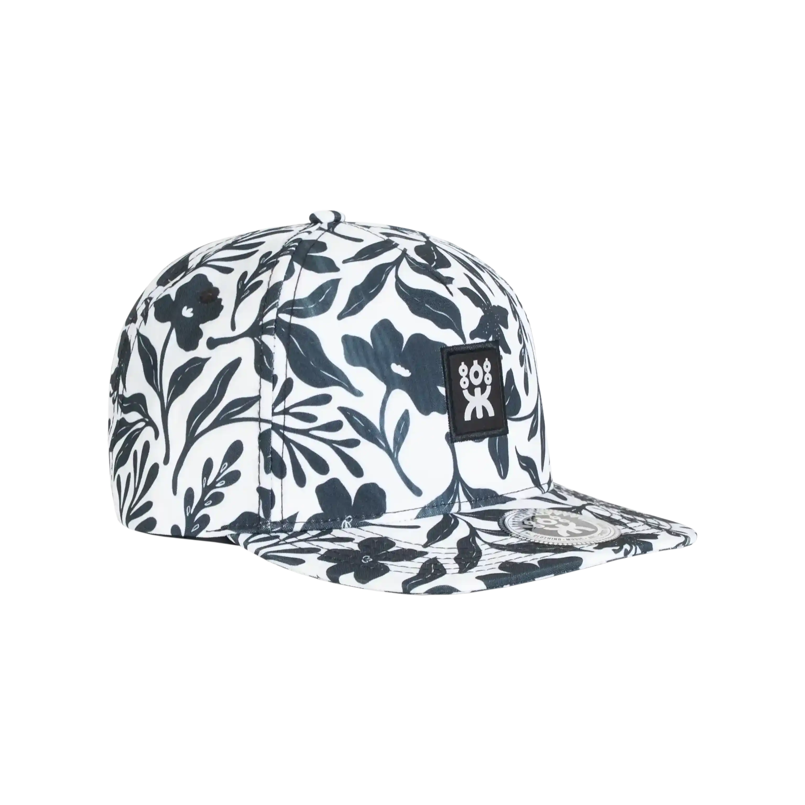 SNAPBACK FULL BLACK&WHITE FLOWERS