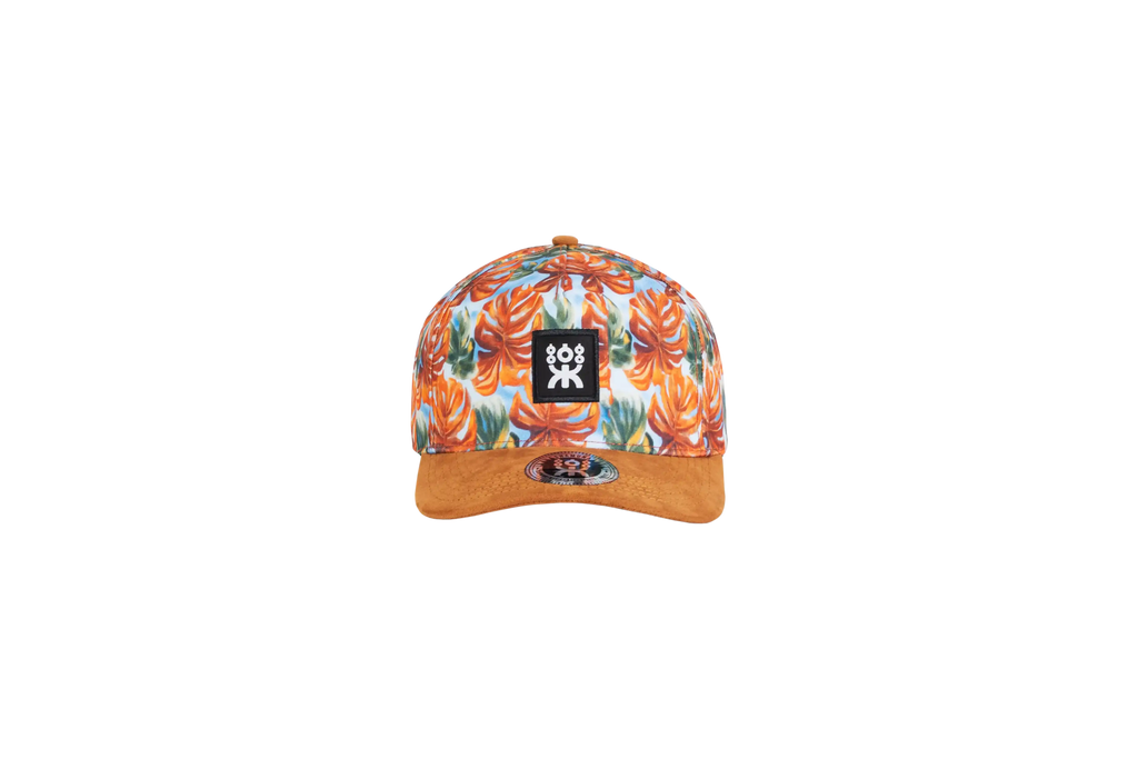 SNAPBACK FULL PALM LEAF BROWN BRIM