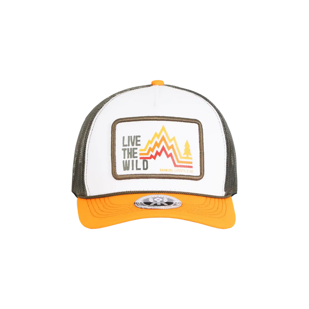 TRUCKER LIVE THE WILD - WHITE, ORANGE, OLIVE