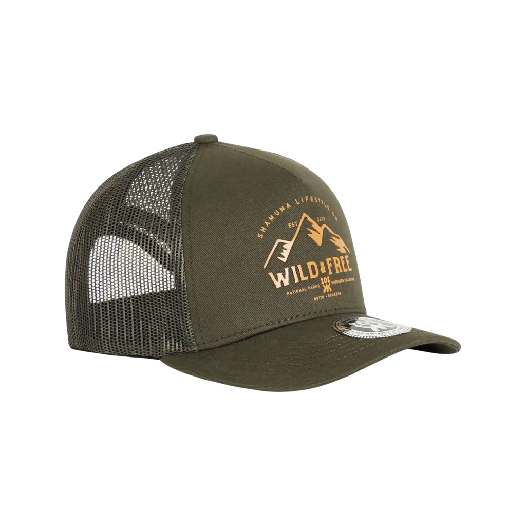 TRUCKER WILD & FREE - OLIVE
